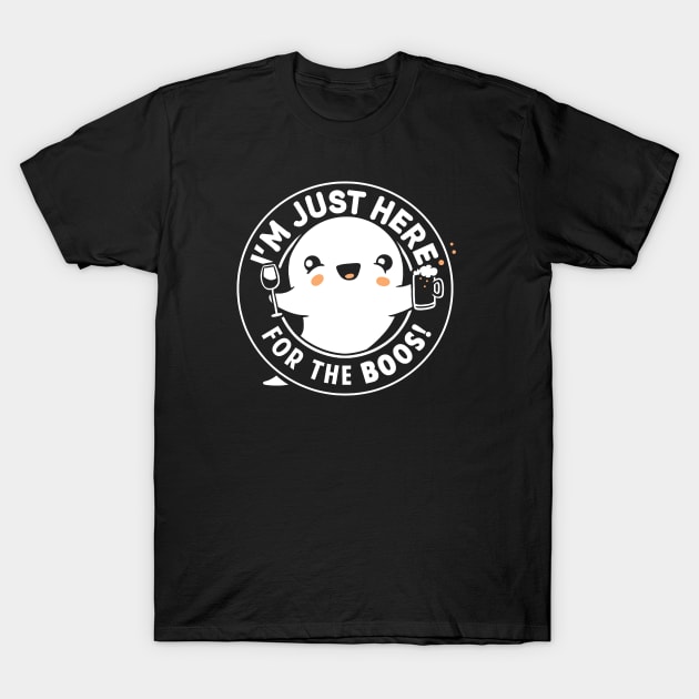 I'm Just Here for the Boos, Cute Halloween Ghost T-Shirt by Boots